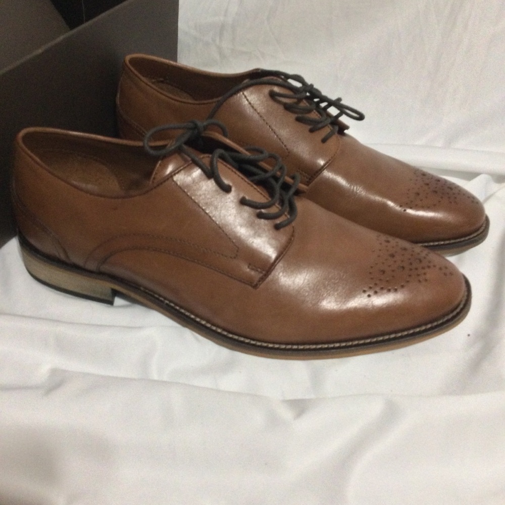 Mens leather shoes Florsheim Tan Oxford Shoes 8.5 excellent condition